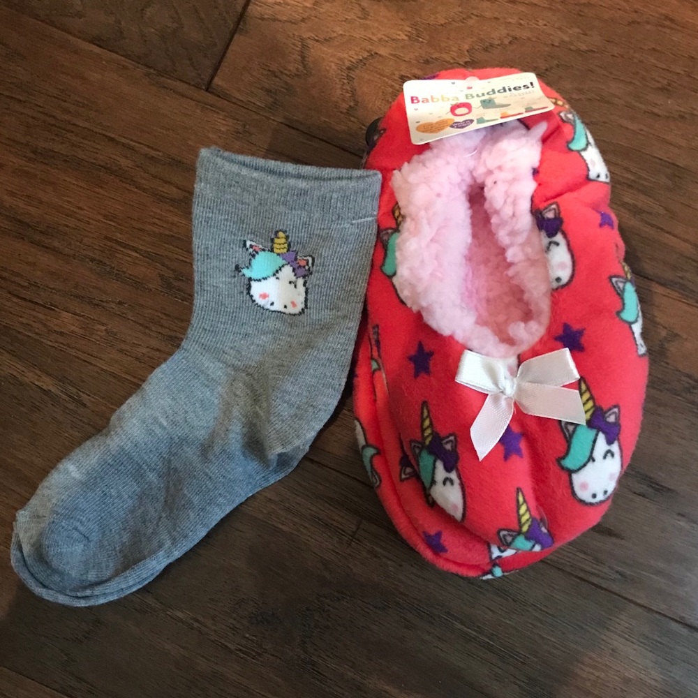 🦄Babba Buddies Unicorn Slipper & Sock Set – New
